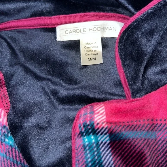New Carole Hochman Womens' Fleece Notch Collar PJ Set